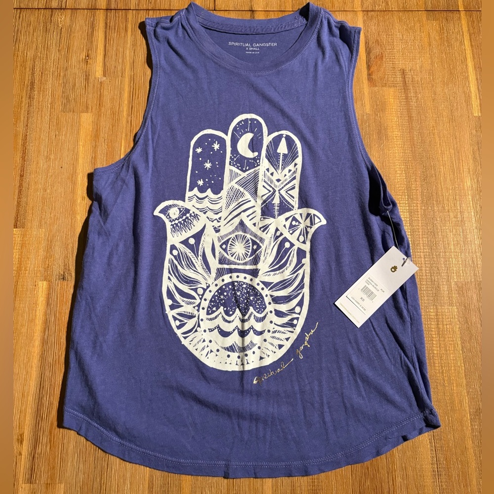Spiritual Gangster Hamsa Muscle Tank XS New with Tag